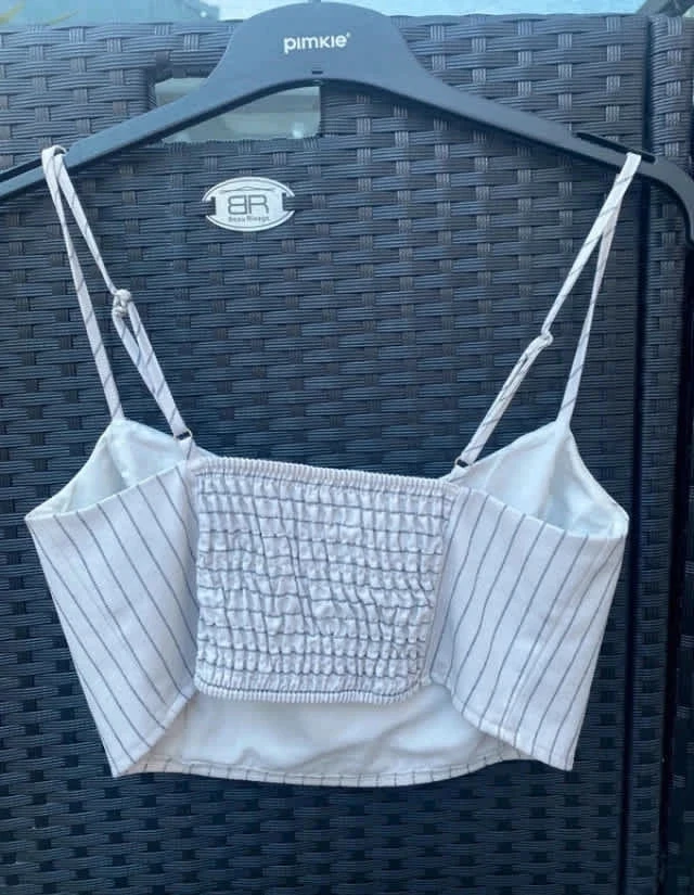 Witte gestreepte crop top van Pimkie – photo 2